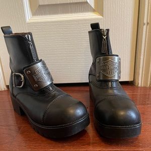 Vintage Harley Davidson Charisma Black Leather Boots